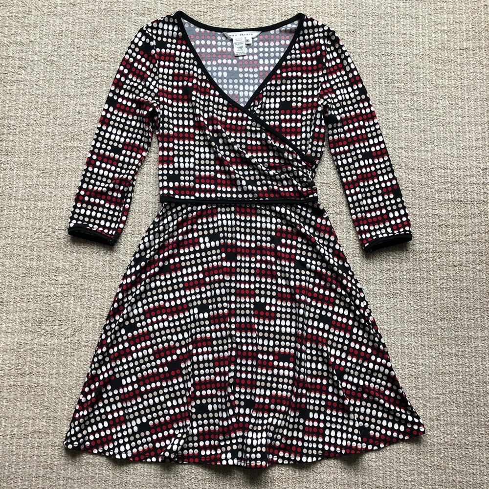 Max Studio Faux-Wrap Dress